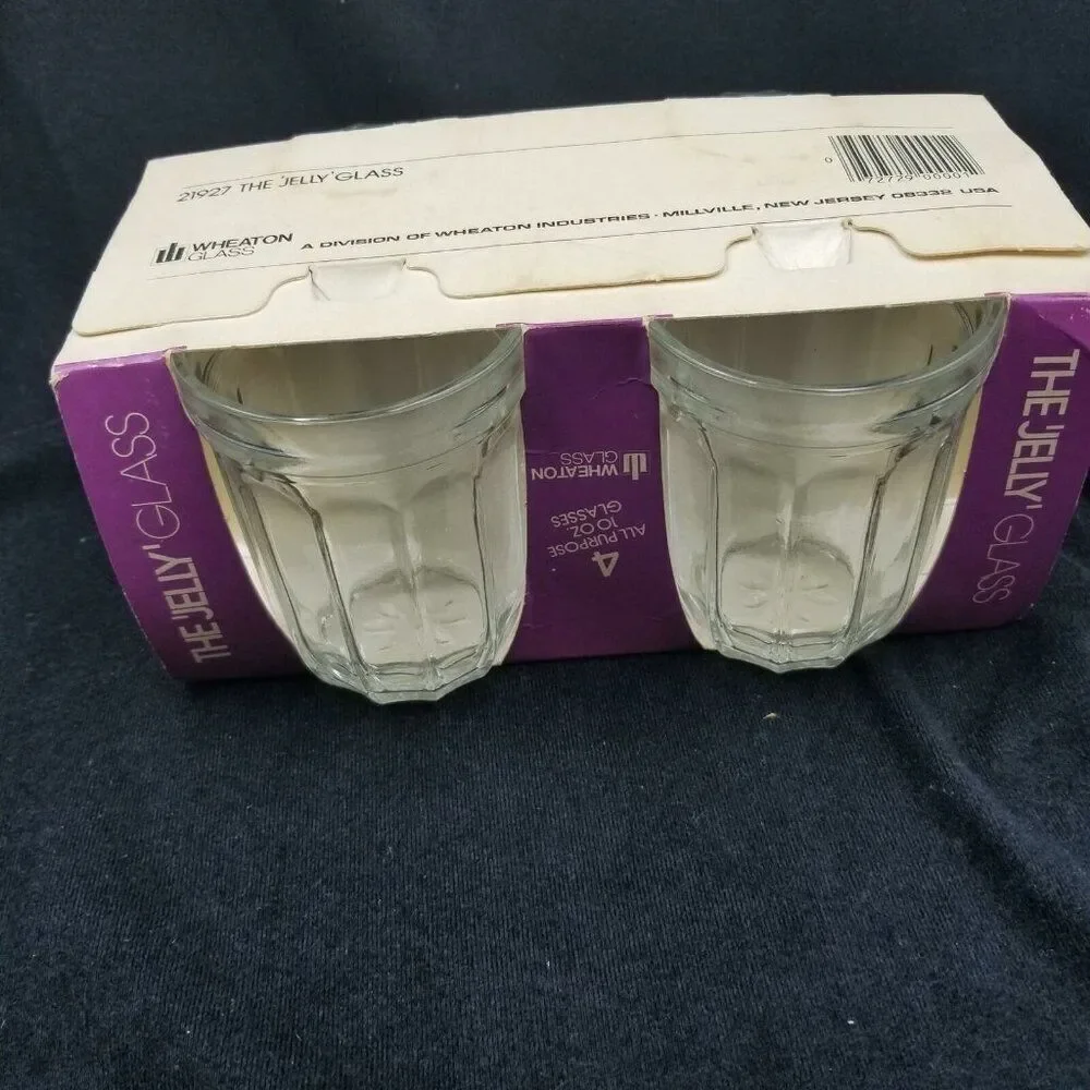 Vintage 80s Wheaton Jelly Glass 4 All Purpose Glass 4